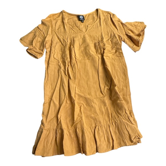 Bobeau 100% Cotton Mustard Ruffled Dress - Picture 3 of 5